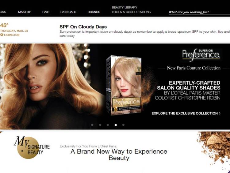 Lorealparisusa uses RichContent from RichRelevance to personalize  content. 